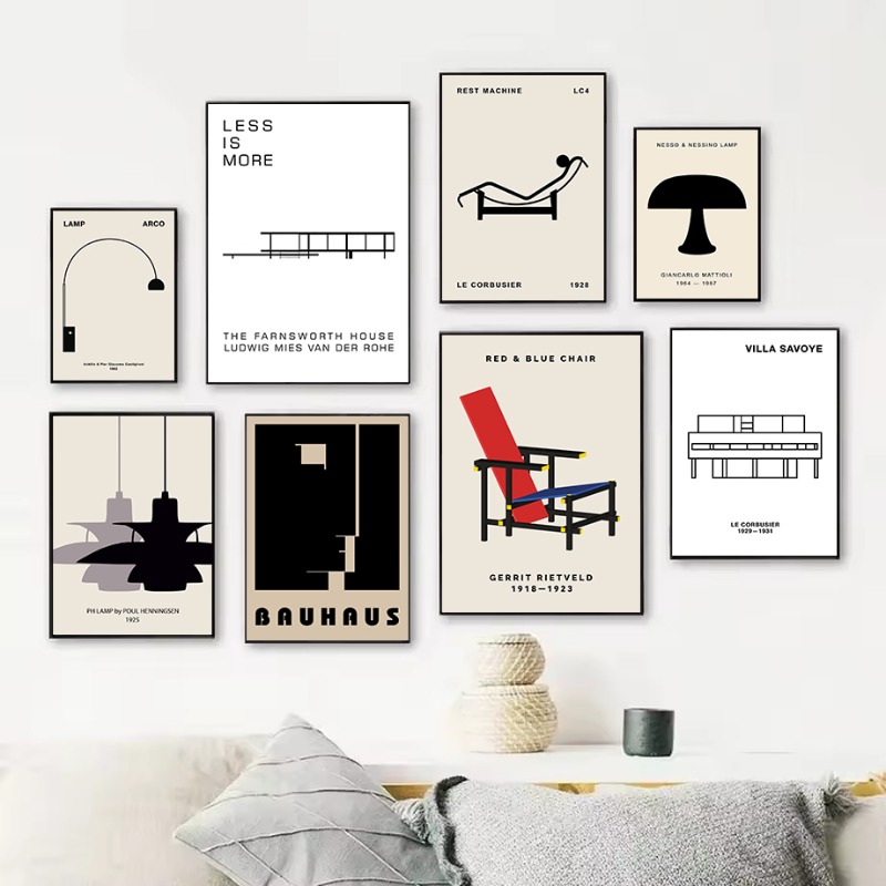 Interior Design Of House - Klasyczny plakat na płótnie z abstrakcyjną