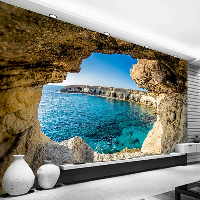 Interior Design Of House - Fototapeta nowoczesna prosta jaskinia Seascape natura