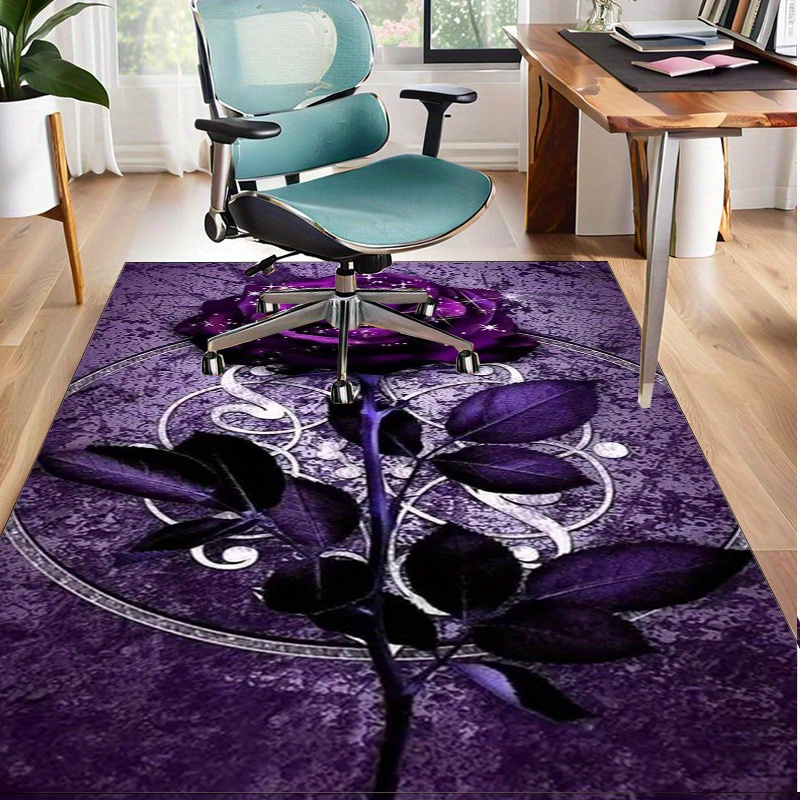 Interior Design Luxury Living Room - Dywan z fioletowymi liśćmi do eleganckiego