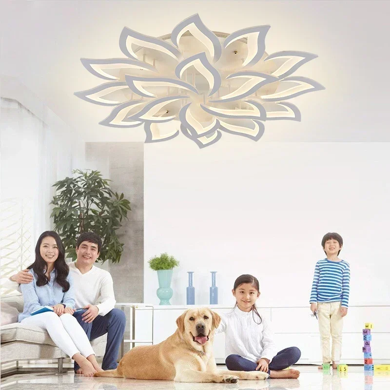 Designerski żyrandol LED z pła – Interior Design Luxury Living Room recenzja i cena
