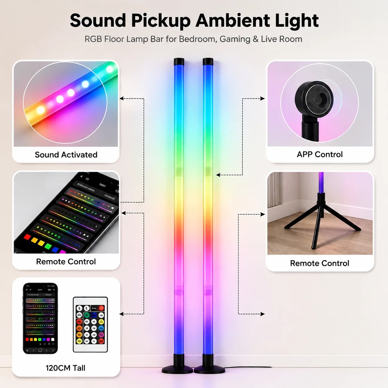 2 SZT. Lampa podłogowa RGB 120 – Interior Design Room recenzja i cena